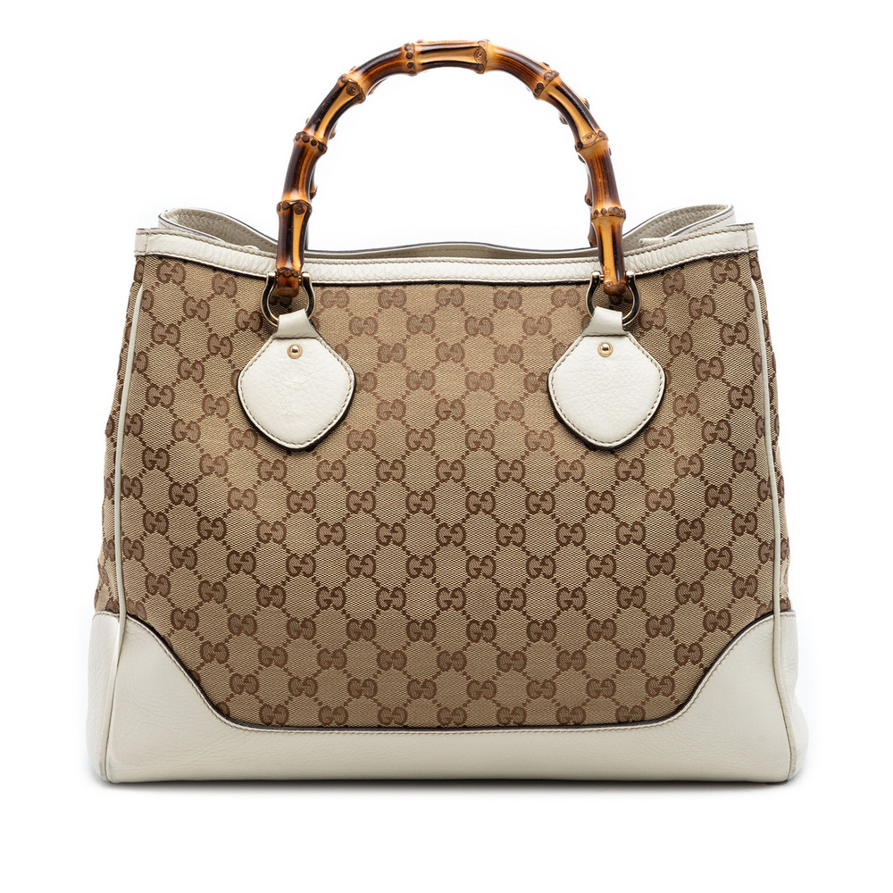 Pre-Loved Gucci Medium GG Canvas Bamboo Diana Tote - Picture 1 of 6